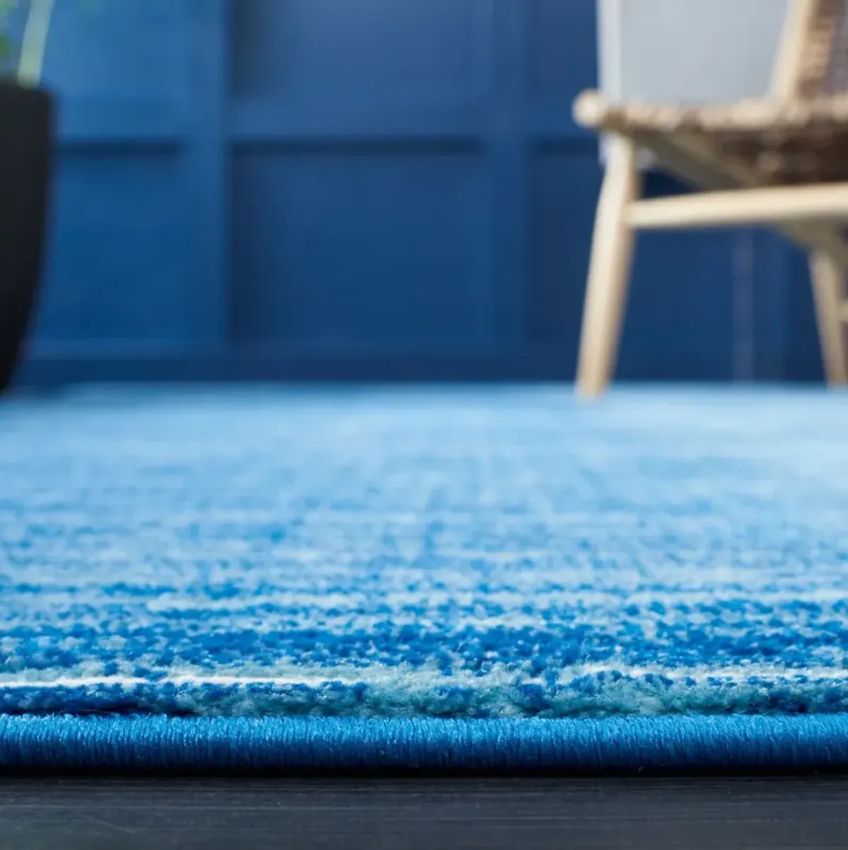 VISION 606 BLUE 3' x 3' Square Square Rug