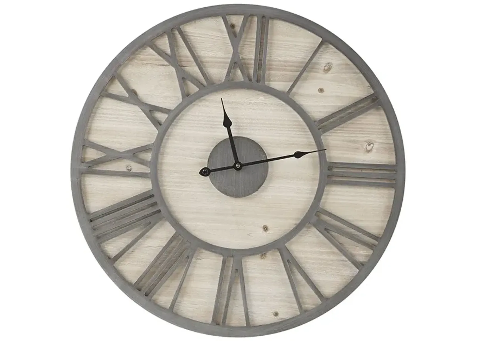 Madison Park Mason Natural/Grey 23.6" Wood Wall Clock