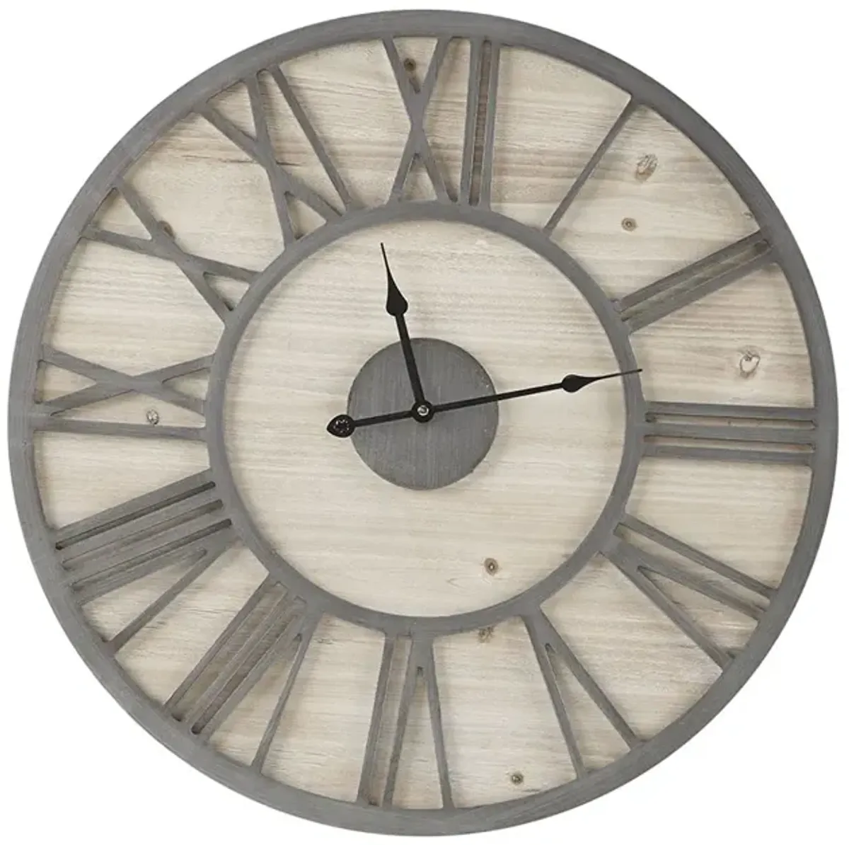 Madison Park Mason Natural/Grey 23.6" Wood Wall Clock