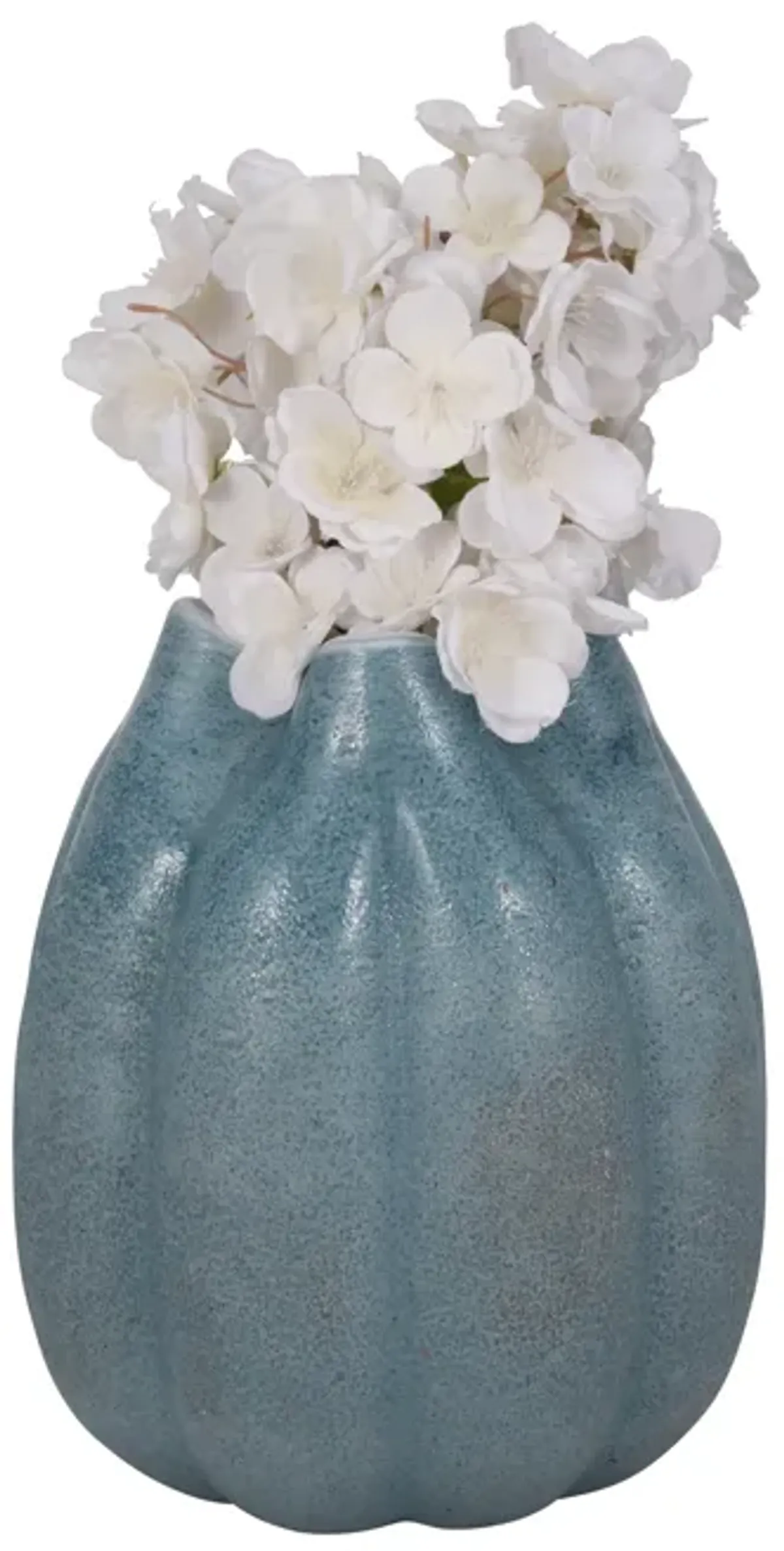 10" Glass Sea Urchin Vase, Blue