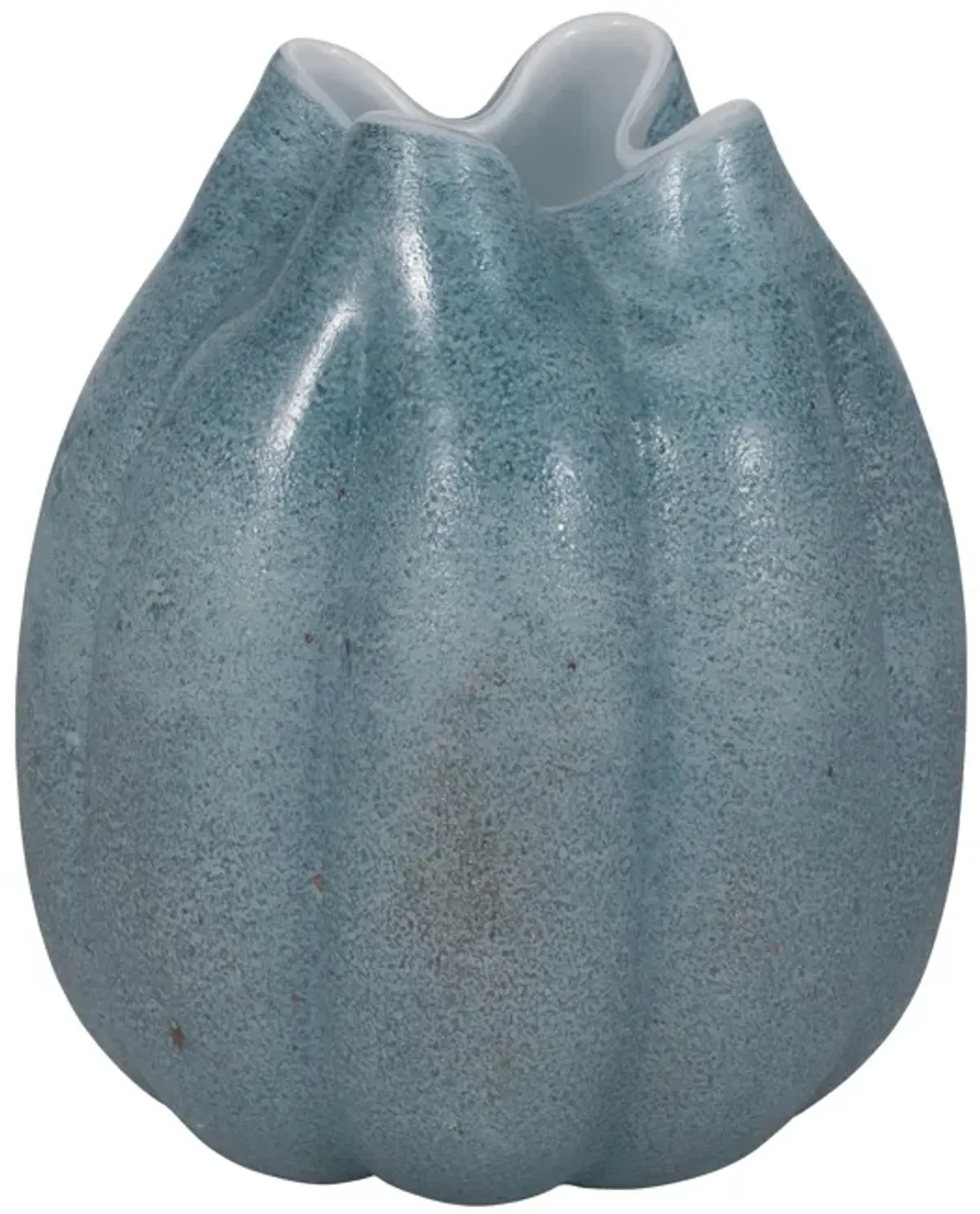 10" Glass Sea Urchin Vase, Blue