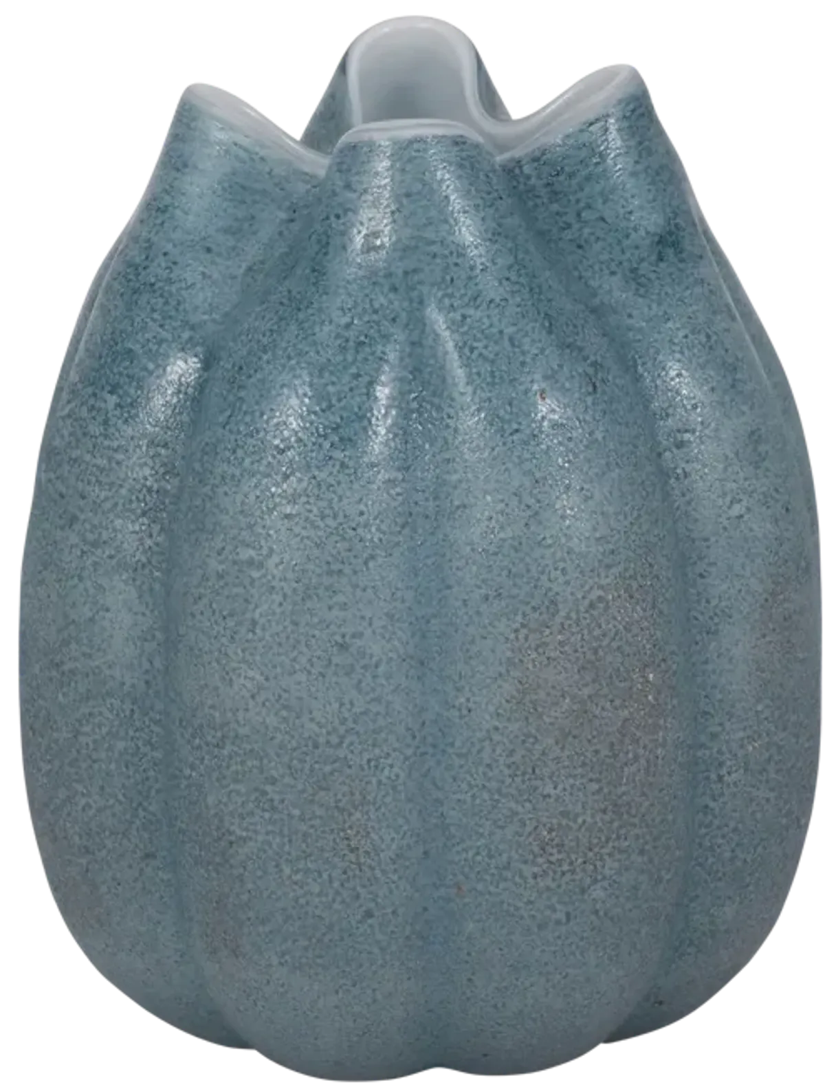 10" Glass Sea Urchin Vase, Blue