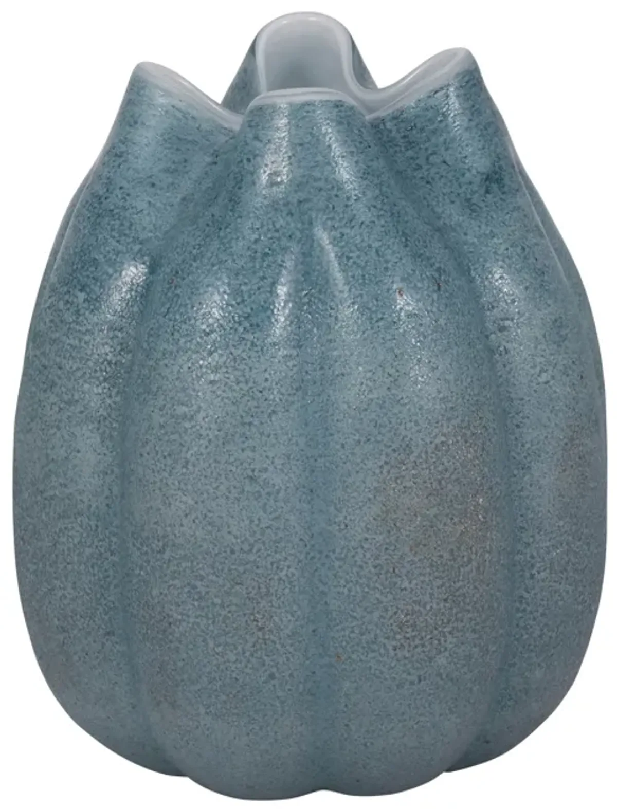 10" Glass Sea Urchin Vase, Blue
