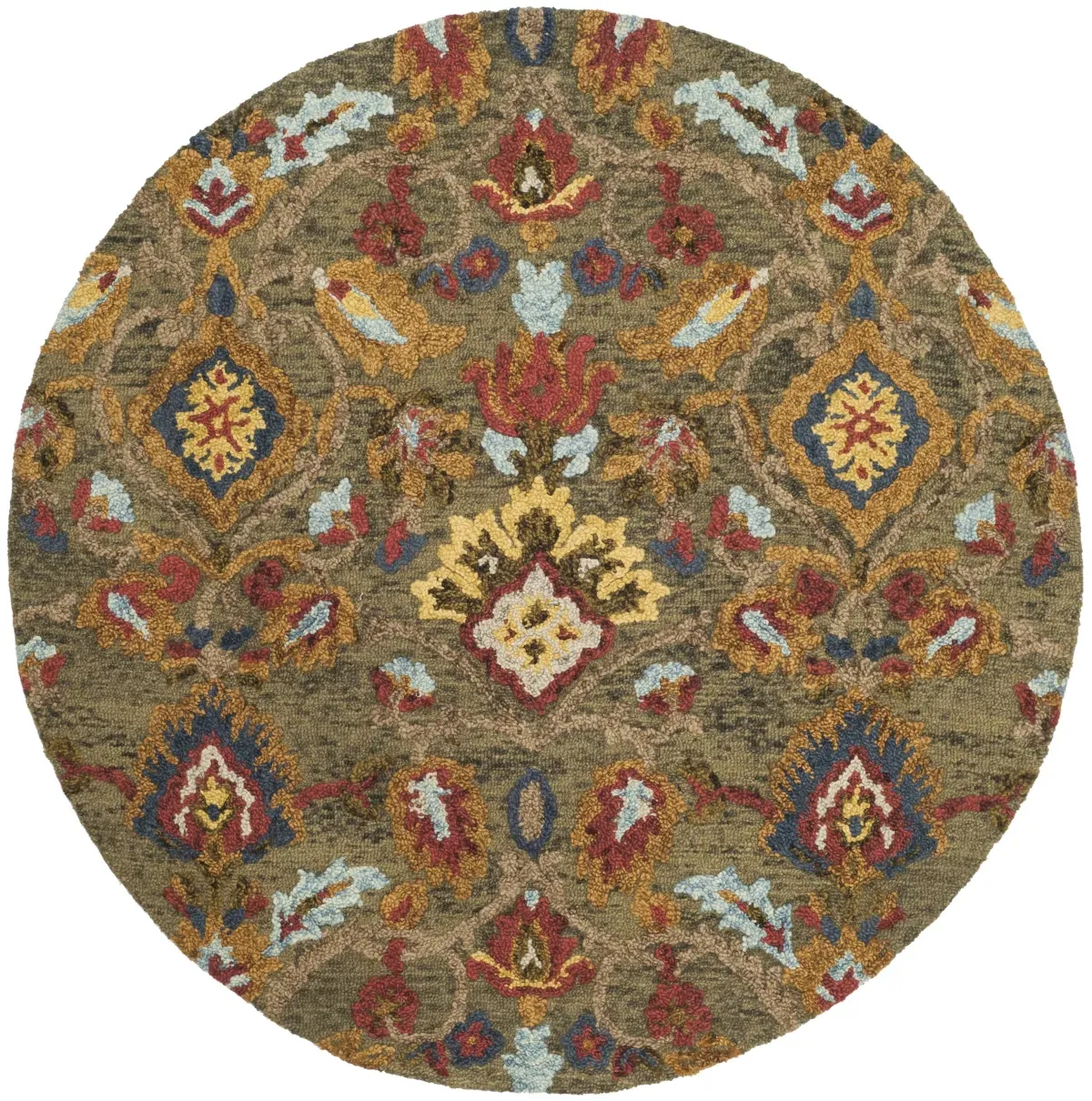 BLOSSOM 402 GREEN  11' x 11' Round Round Rug