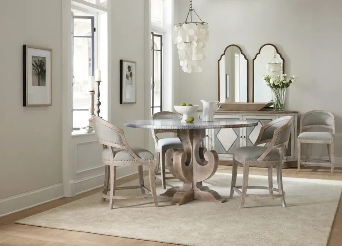 Boheme Ascension 60in Zinc Round Dining Table