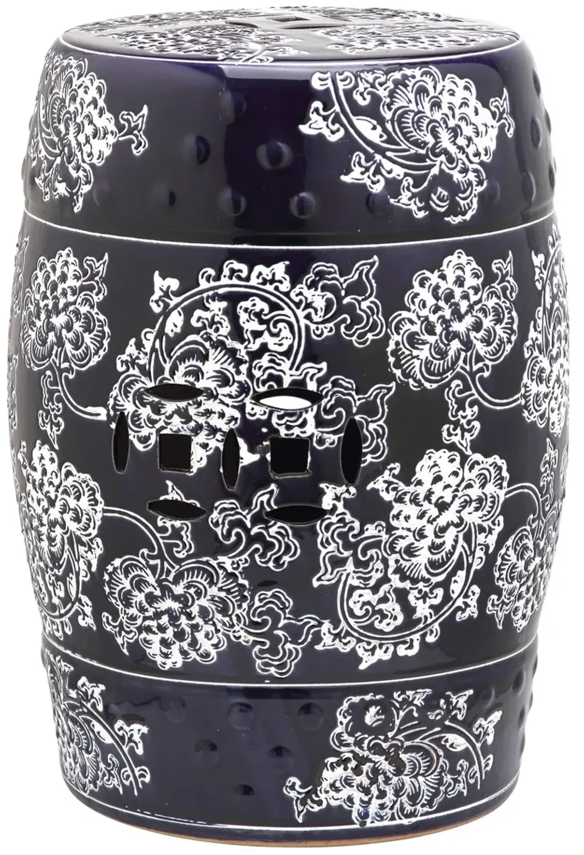 Midnight Flower Garden Stool