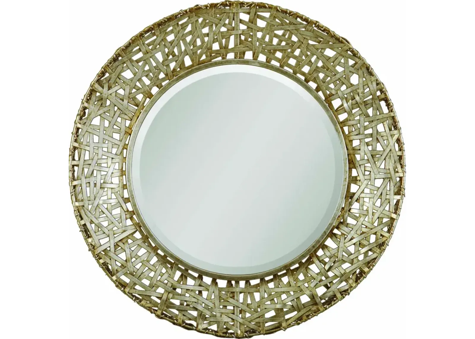 Alita Champagne Woven Metal Mirror