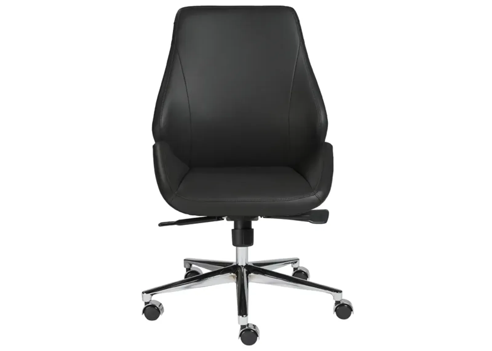 Bergen Low Back Office Chair w/o Armrests in Black with Chromed Aluminum Base