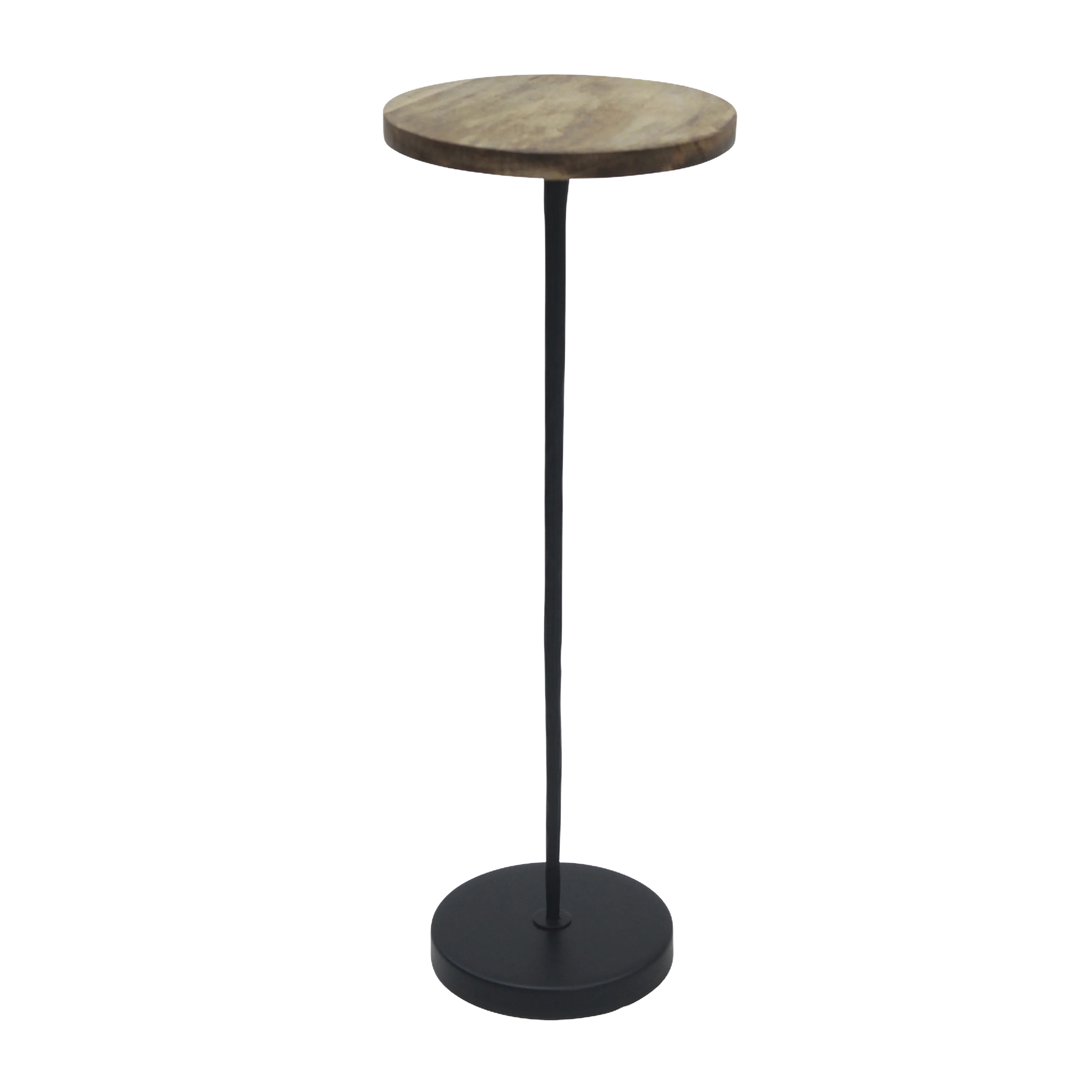 Metal/wood, 21"h Drink Table, Brown/black