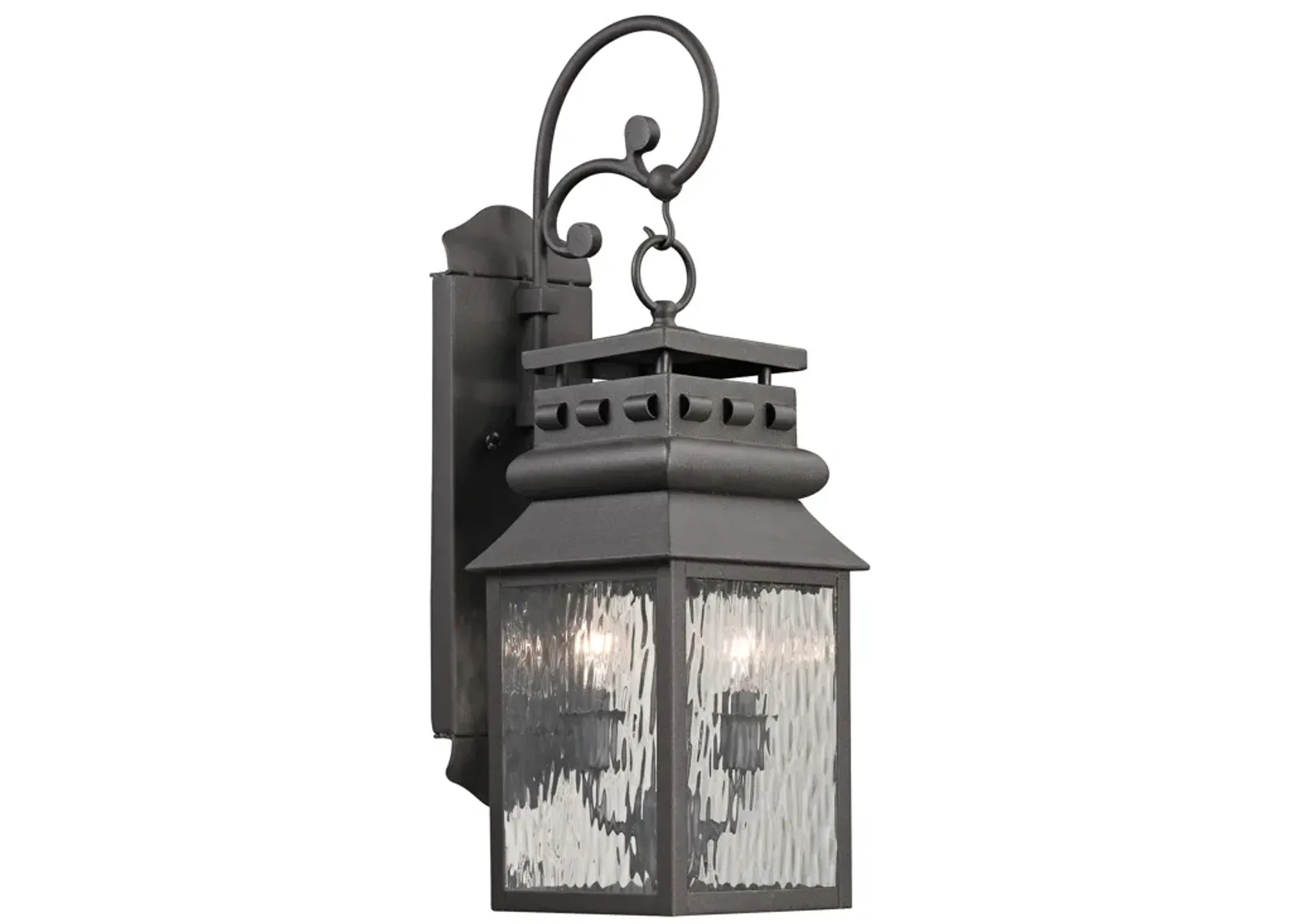 Forged Lancaster 22" High 2-Light Outdoor Sconce - Charcoal