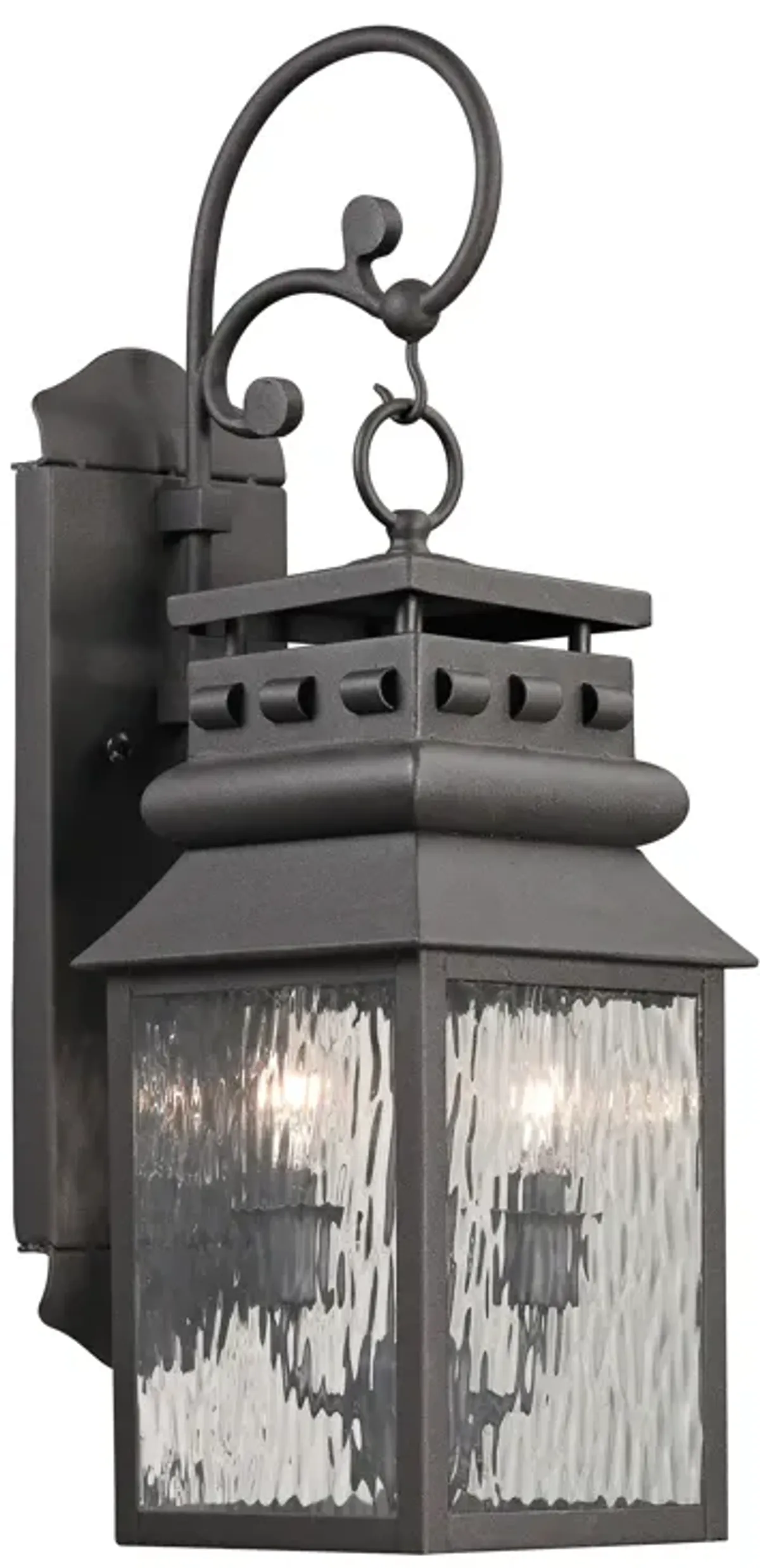 Forged Lancaster 22" High 2-Light Outdoor Sconce - Charcoal