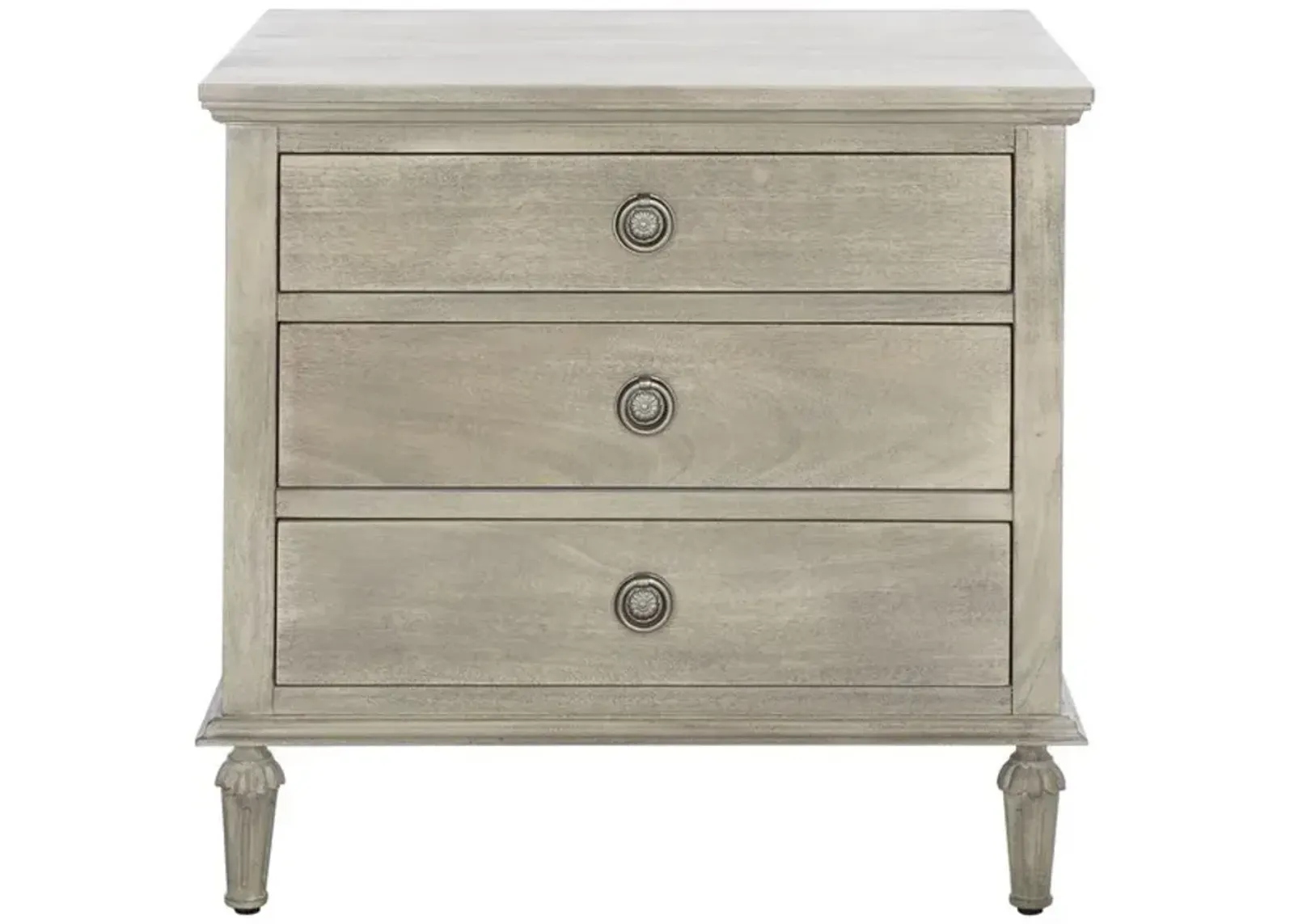 Lisabet 3 Drawer Wood Nightstand