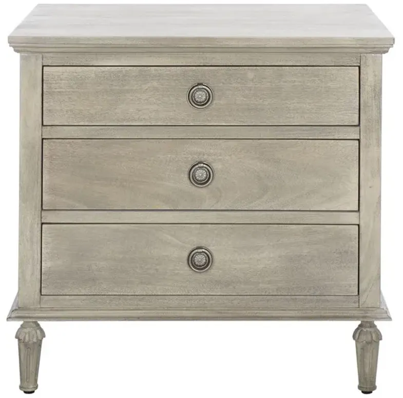 Lisabet 3 Drawer Wood Nightstand