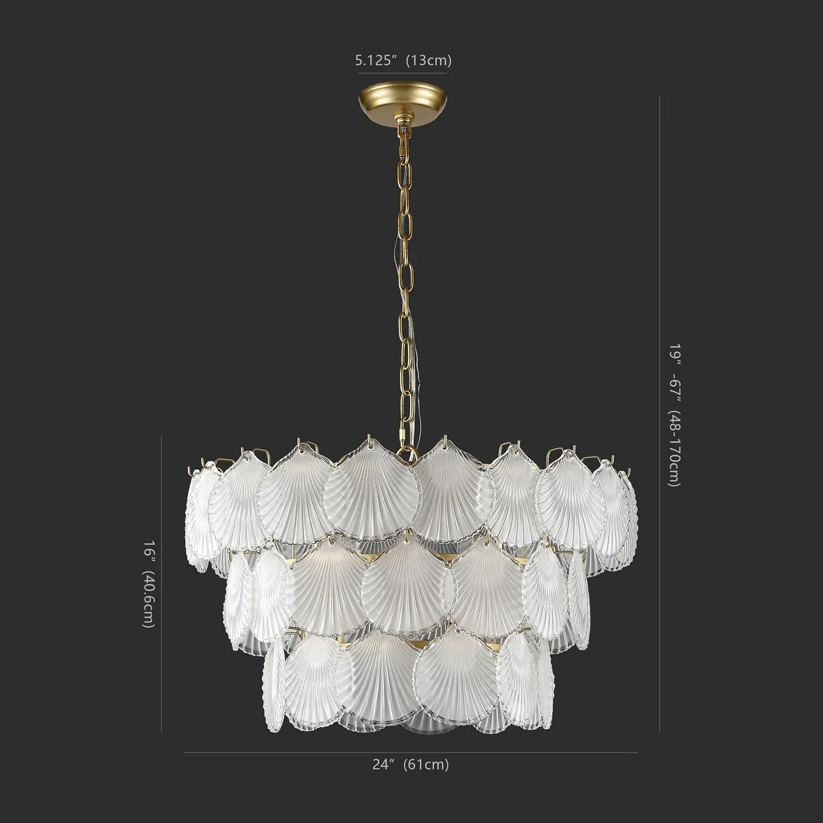 Gutierrez 3 Tier Glass Chandelier