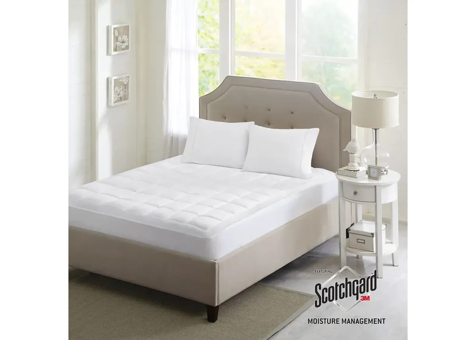 Sleep Philosophy Highline White 3M Microfiber Mattress Pad