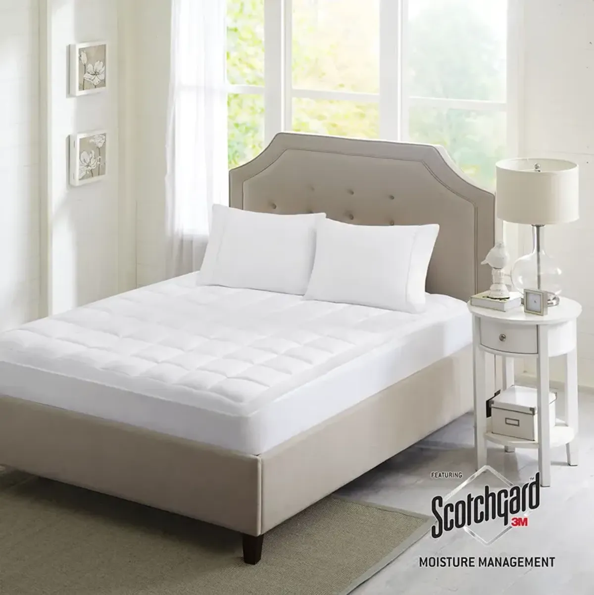 Sleep Philosophy Highline White 3M Microfiber Mattress Pad