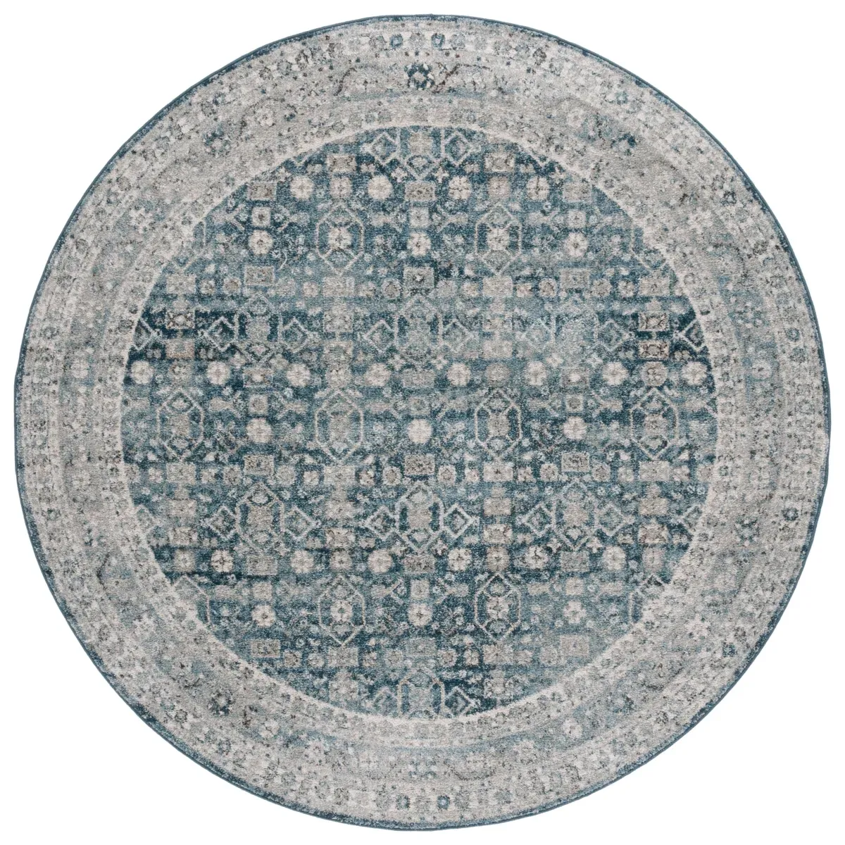 VINTAGE TABRIZ 202 BLUE  6'-7' x 6'-7' Round Round Rug