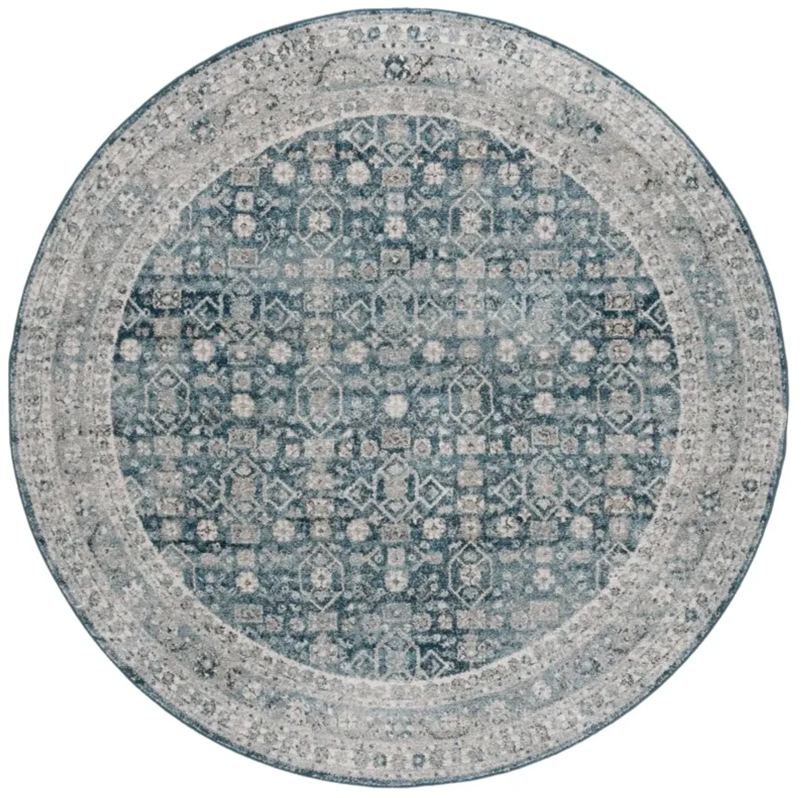 VINTAGE TABRIZ 202 BLUE  6'-7' x 6'-7' Round Round Rug