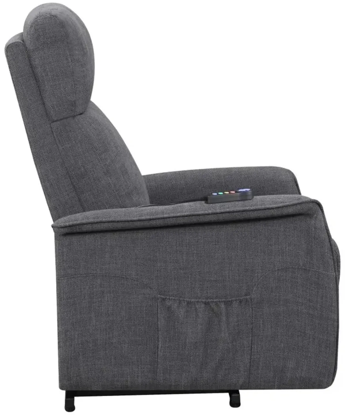 Herrera Power Lift Recliner with Wired Remote Charcoal