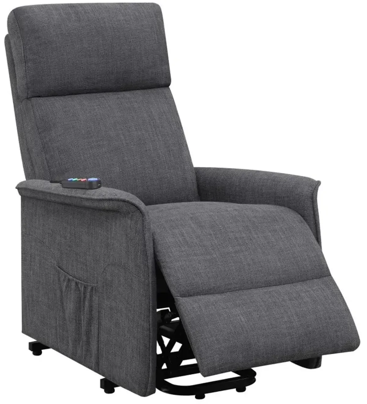 Herrera Power Lift Recliner with Wired Remote Charcoal