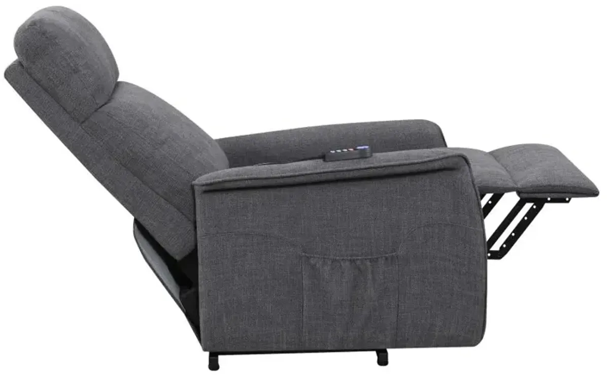 Herrera Power Lift Recliner with Wired Remote Charcoal