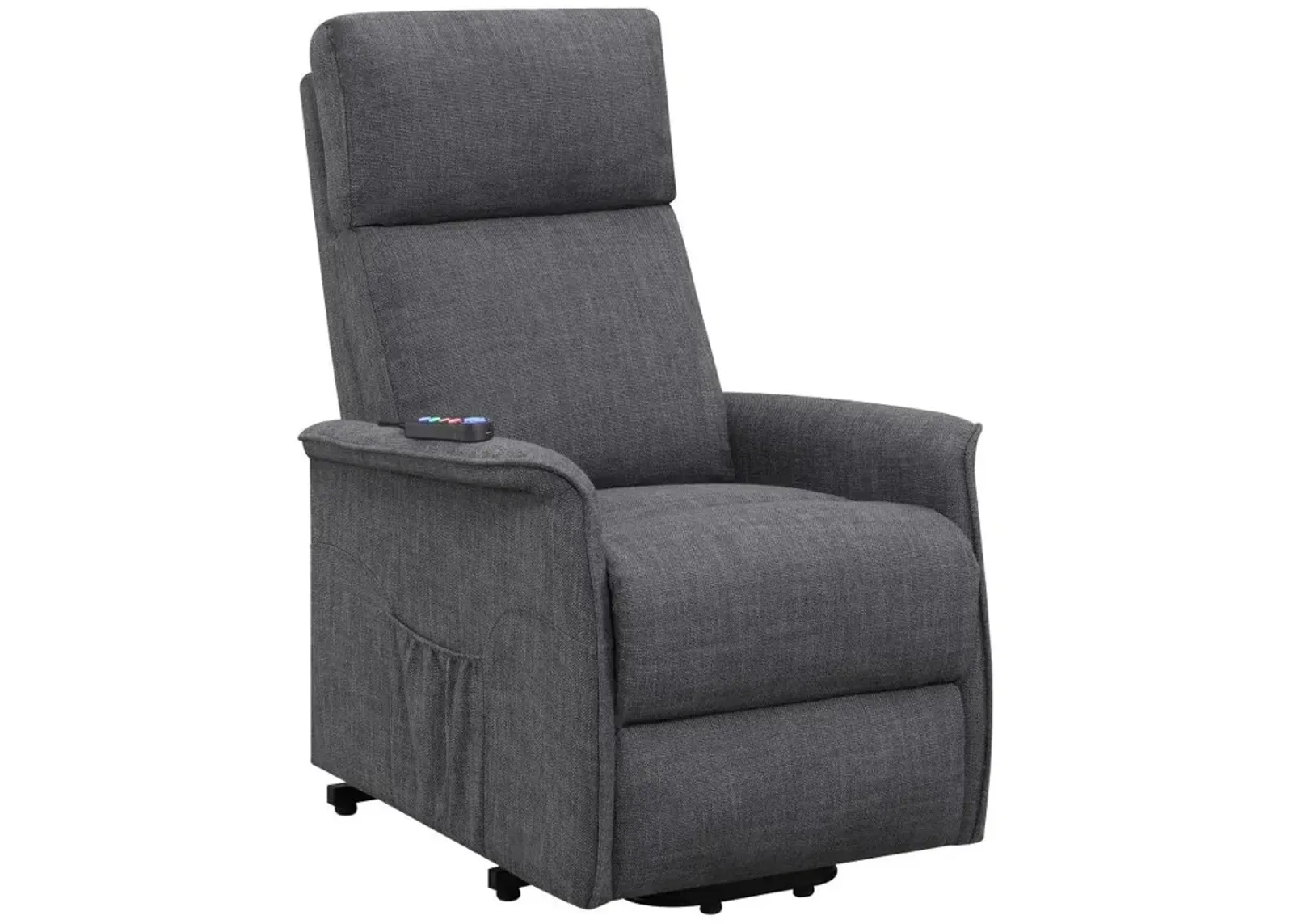 Herrera Power Lift Recliner with Wired Remote Charcoal