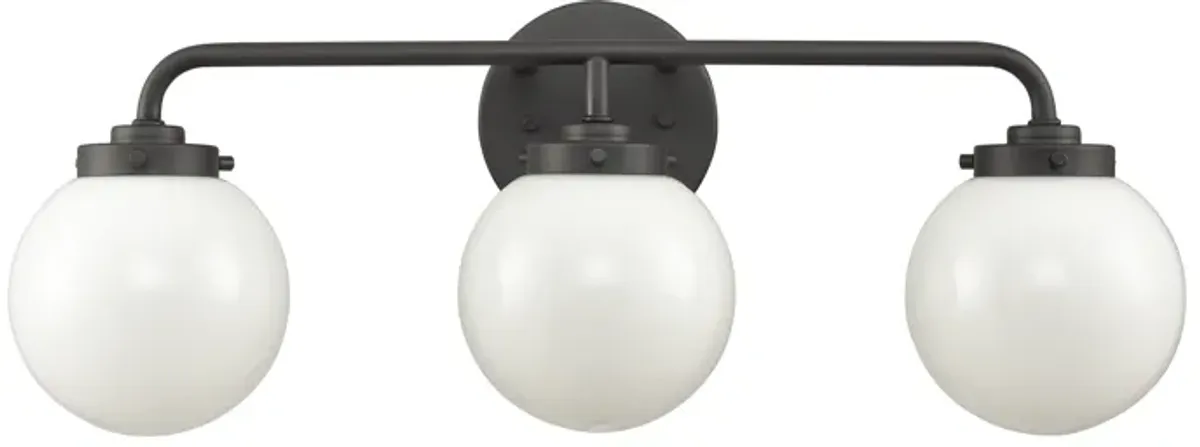 Fairbanks 22.75'' Wide 3-Light Vanity Light - Matte Black and Opal