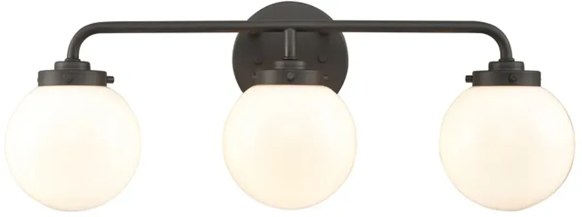 Fairbanks 22.75'' Wide 3-Light Vanity Light - Matte Black and Opal