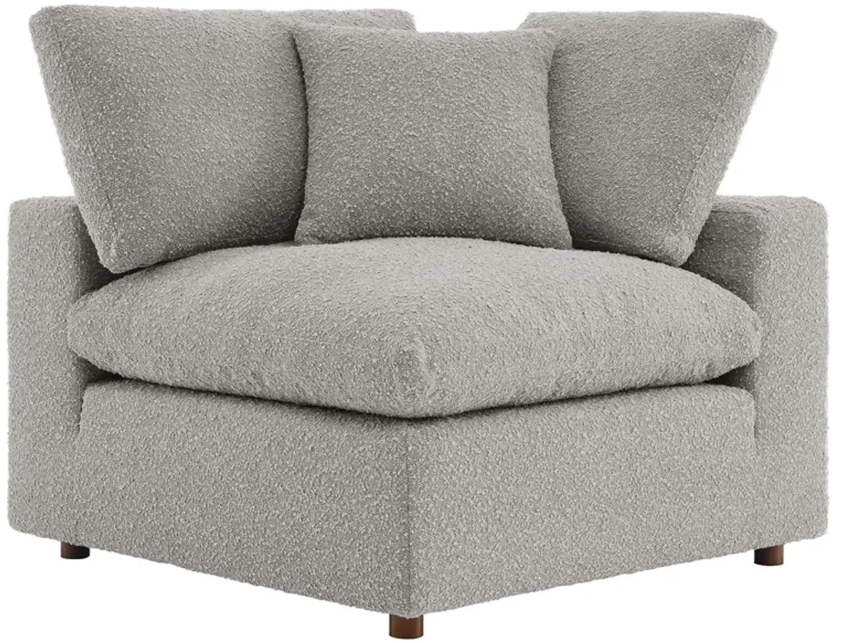 Commix Down Filled Overstuffed Boucle Fabric Corner Chair