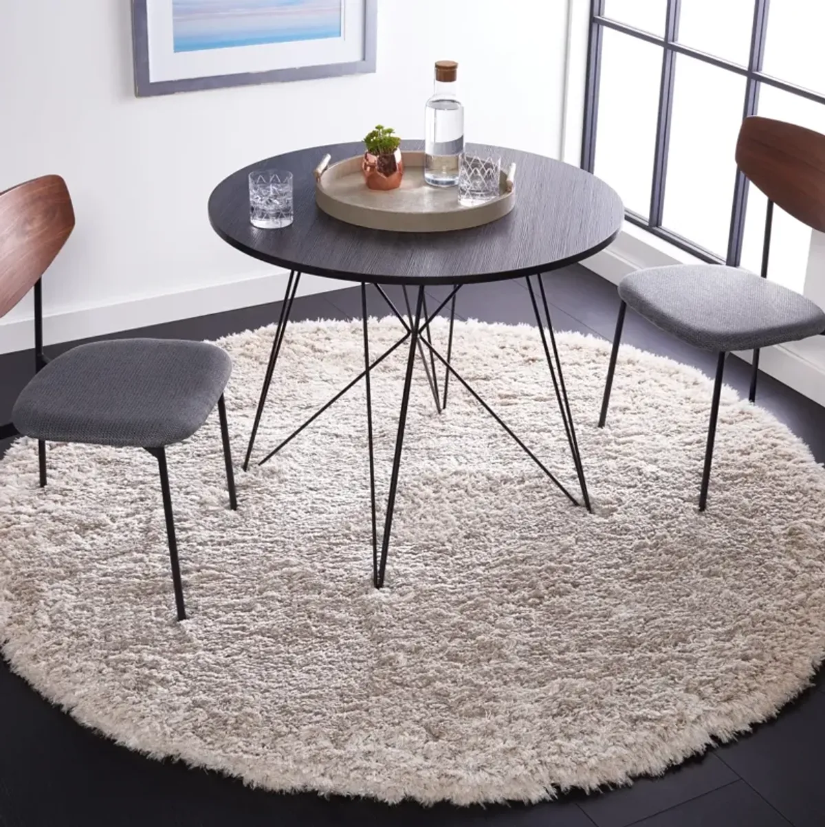 FLOKATI SHAG 950 BEIGE 5'-3' x 5'-3' Round Round Rug