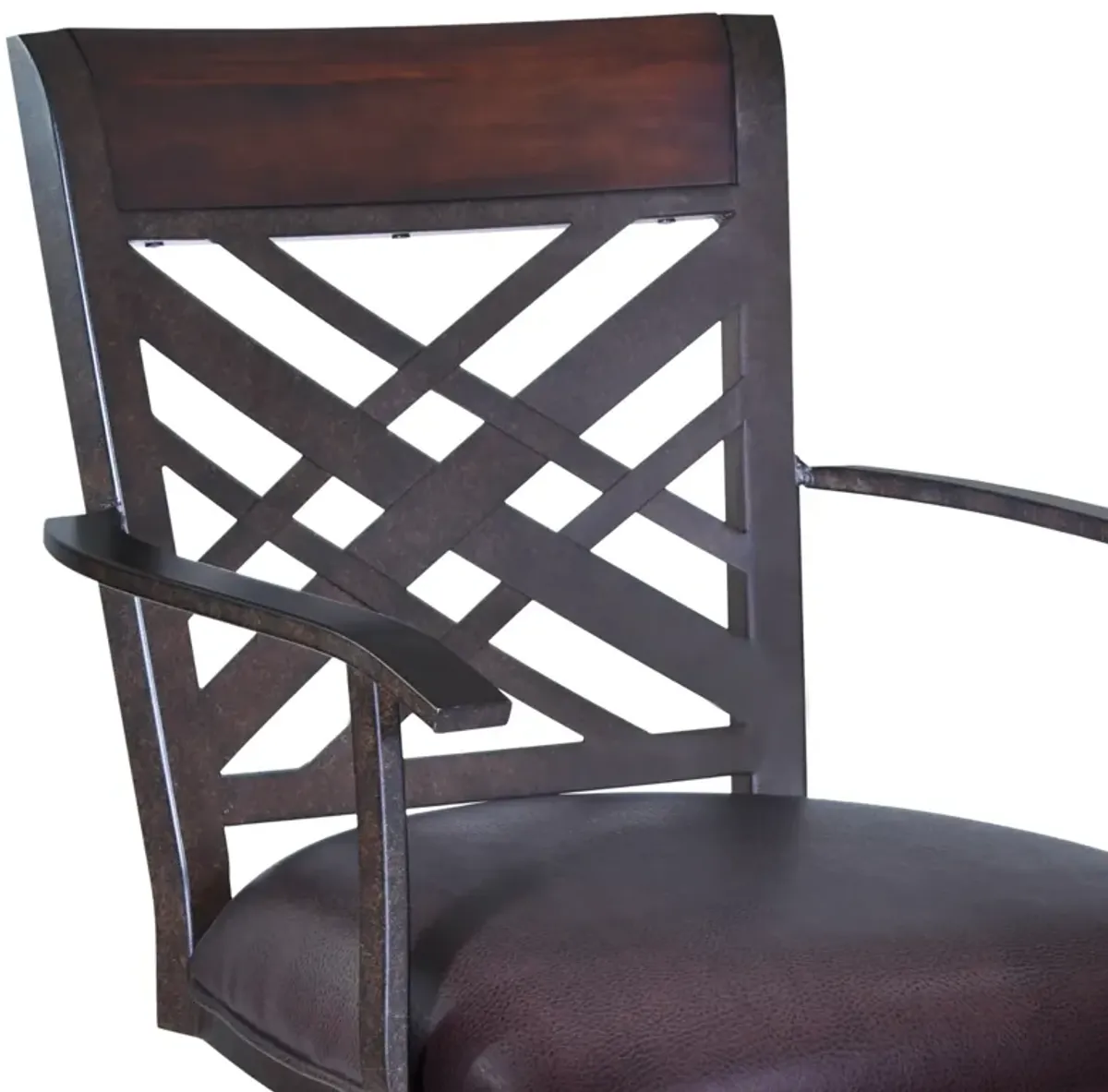 Tahiti 30" Arm Barstool in Auburn Bay finish with Brown Pu upholstery