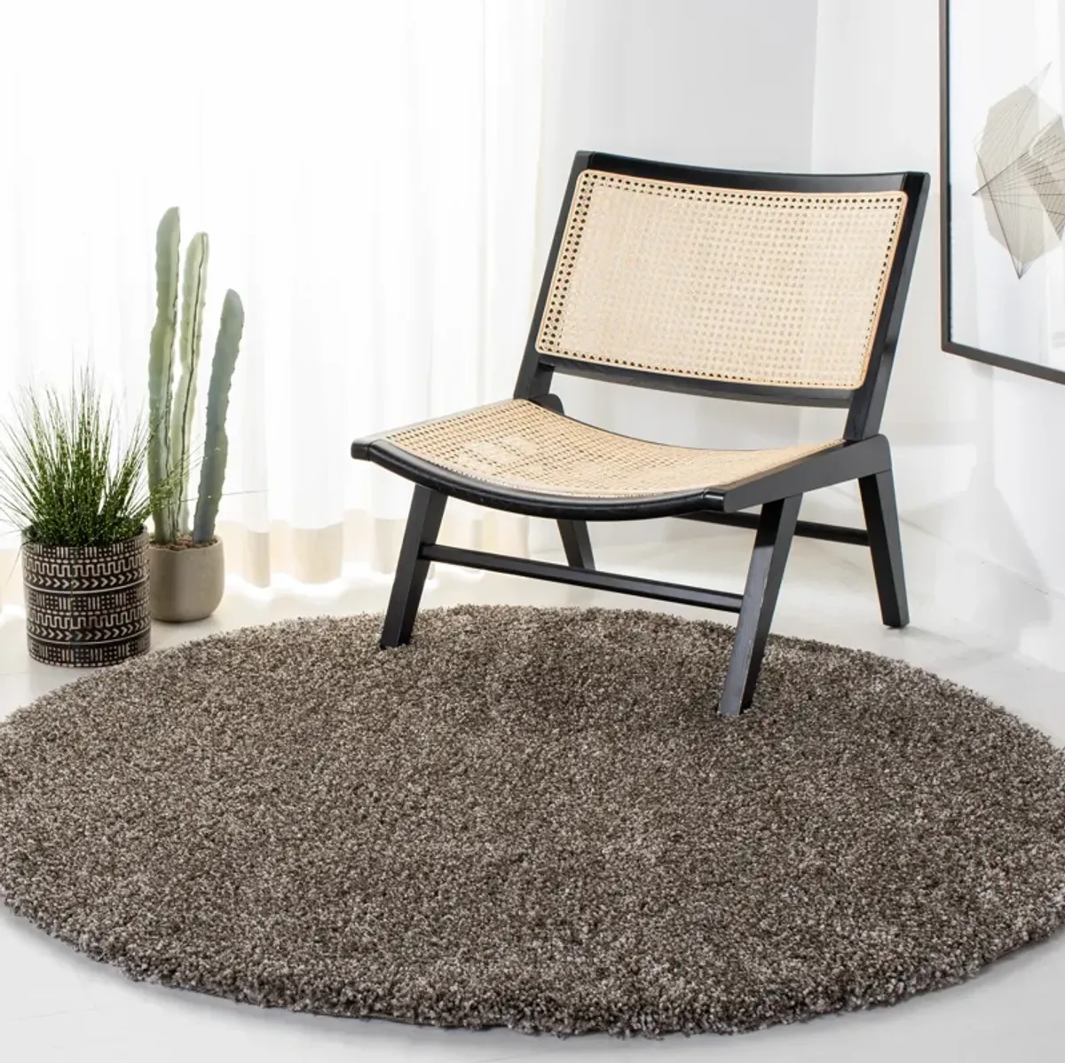 MILAN SHAG Round Power Loomed 5'-1" x 5'-1"Round Rug