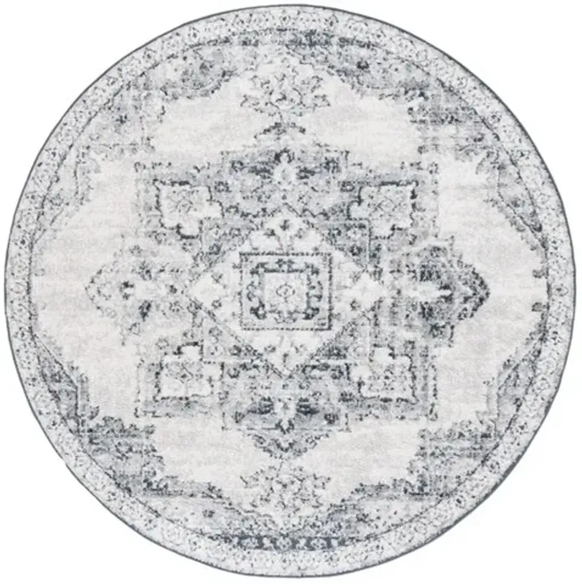 LAYLA 104 Grey 6'-7' X 6'-7' Round Round Rug