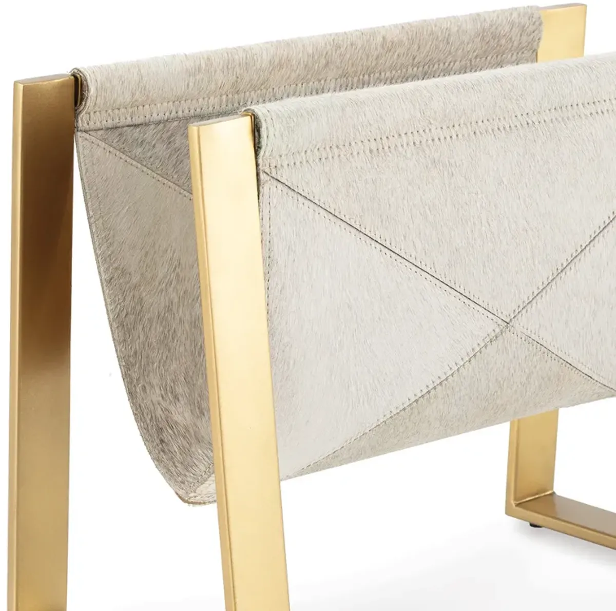 Andres Hair on Hide Magazine Rack (Brass)