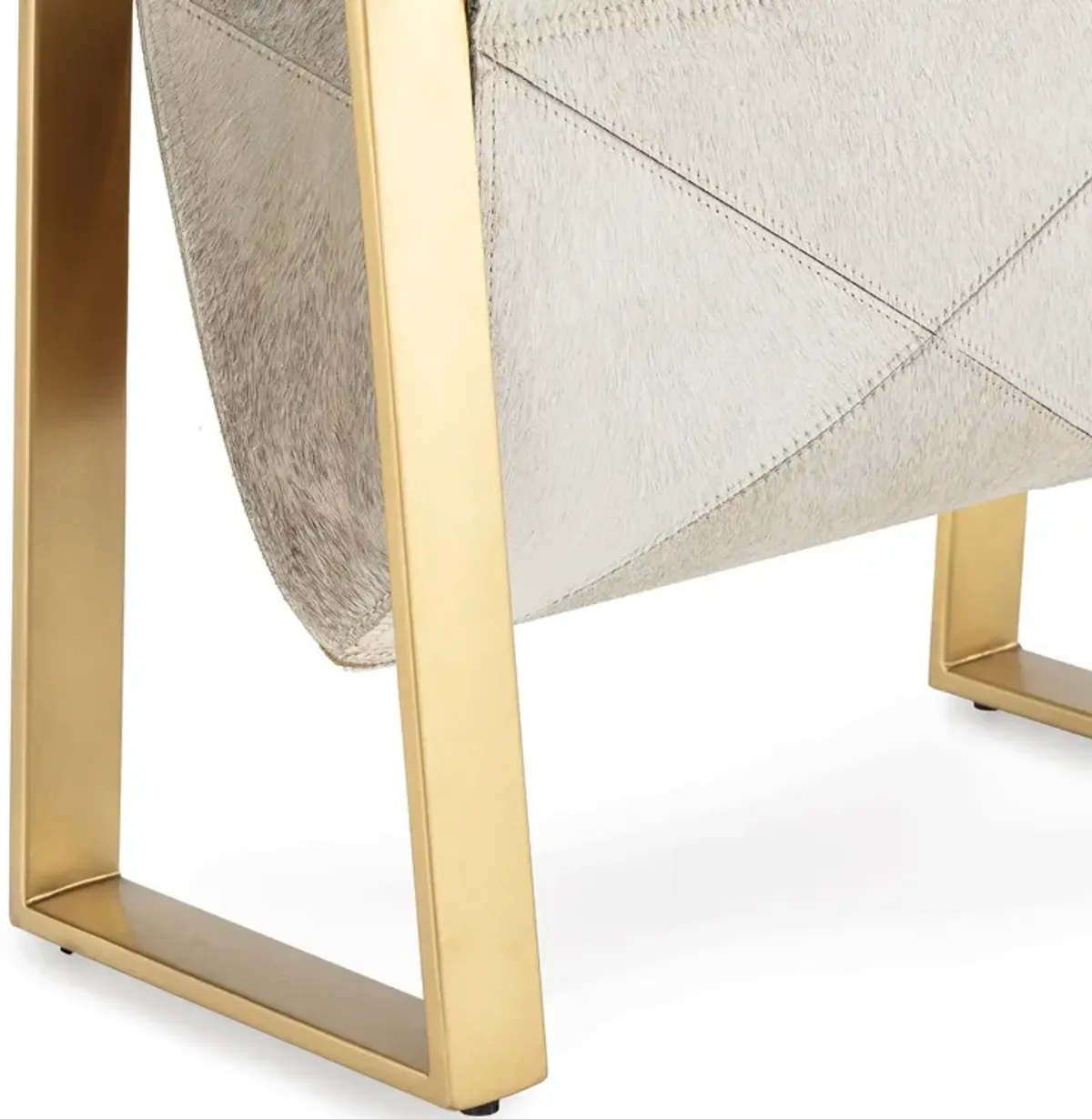 Andres Hair on Hide Magazine Rack (Brass)