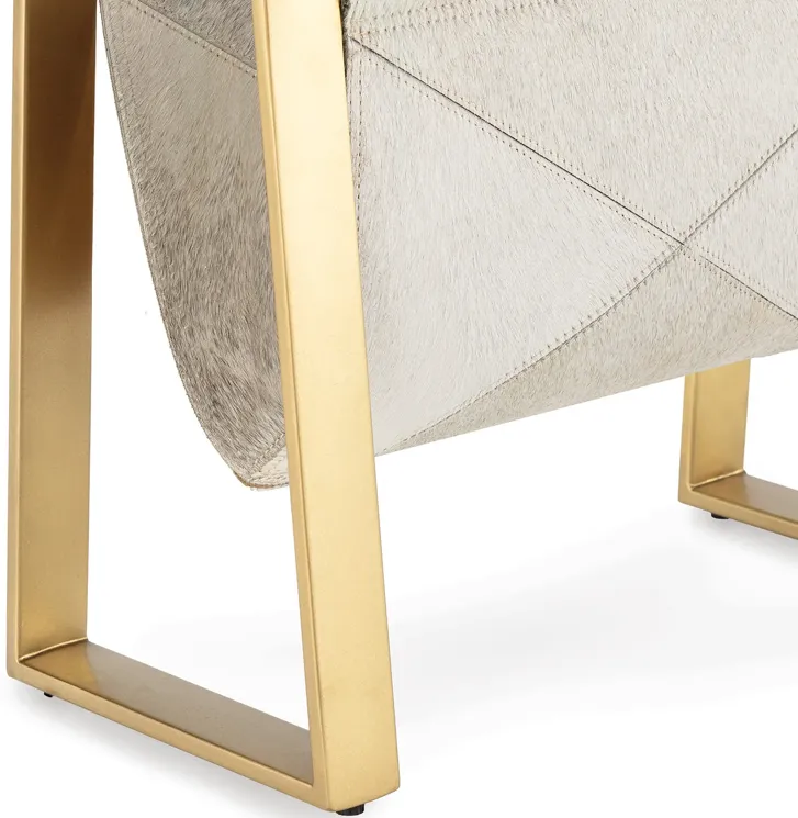 Andres Hair on Hide Magazine Rack (Brass)