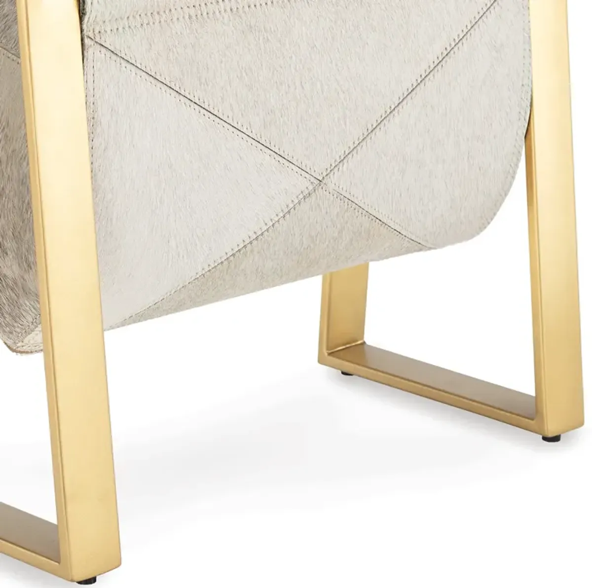 Andres Hair on Hide Magazine Rack (Brass)