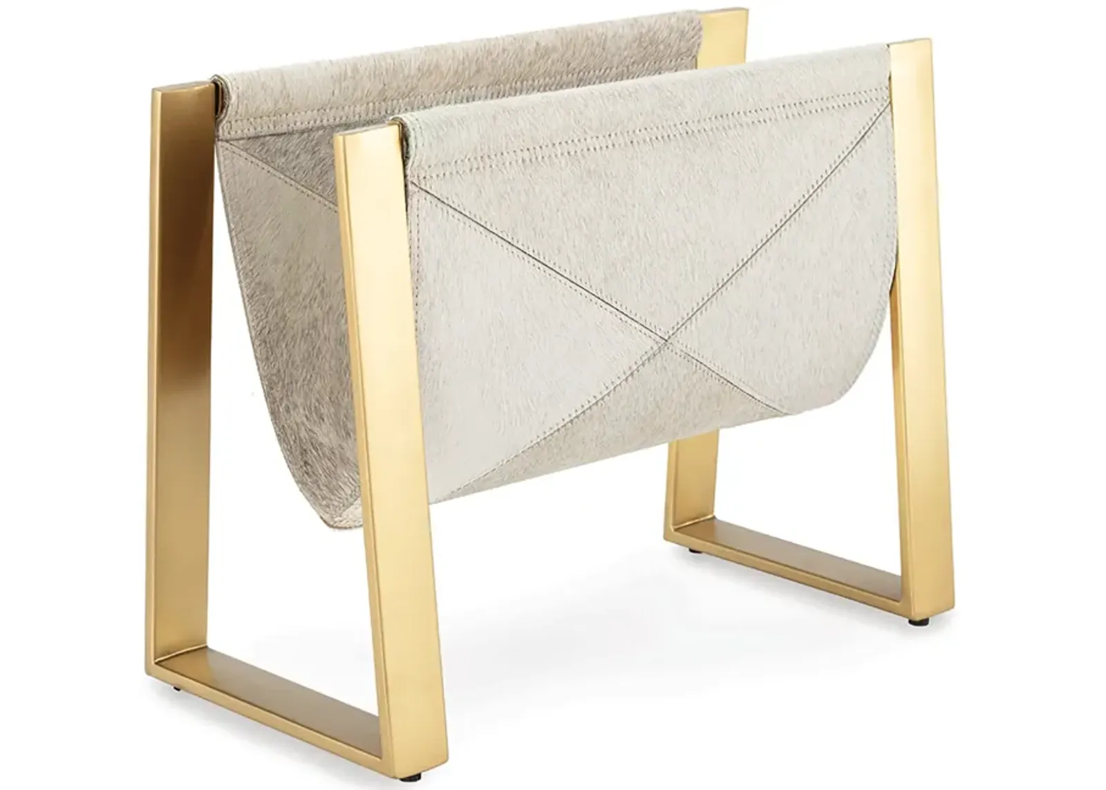 Andres Hair on Hide Magazine Rack (Brass)