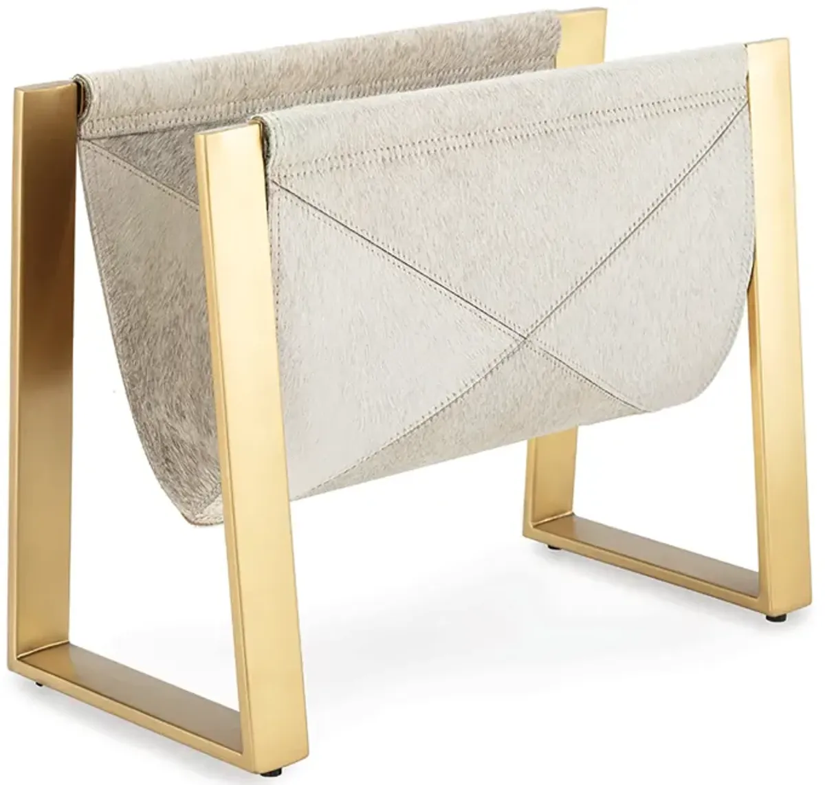 Andres Hair on Hide Magazine Rack (Brass)