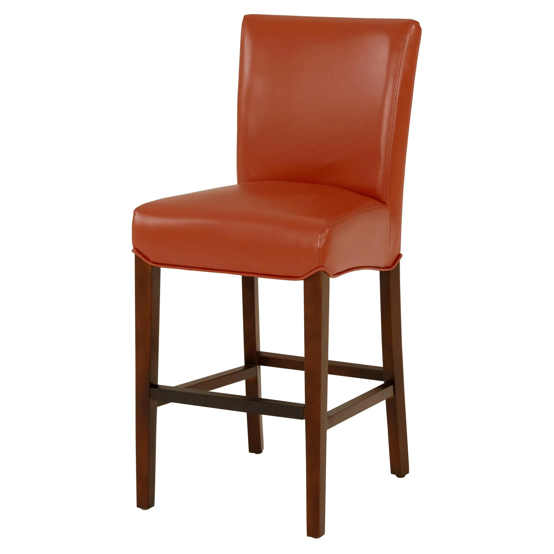 milton bonded leather counter stool, pumpkin