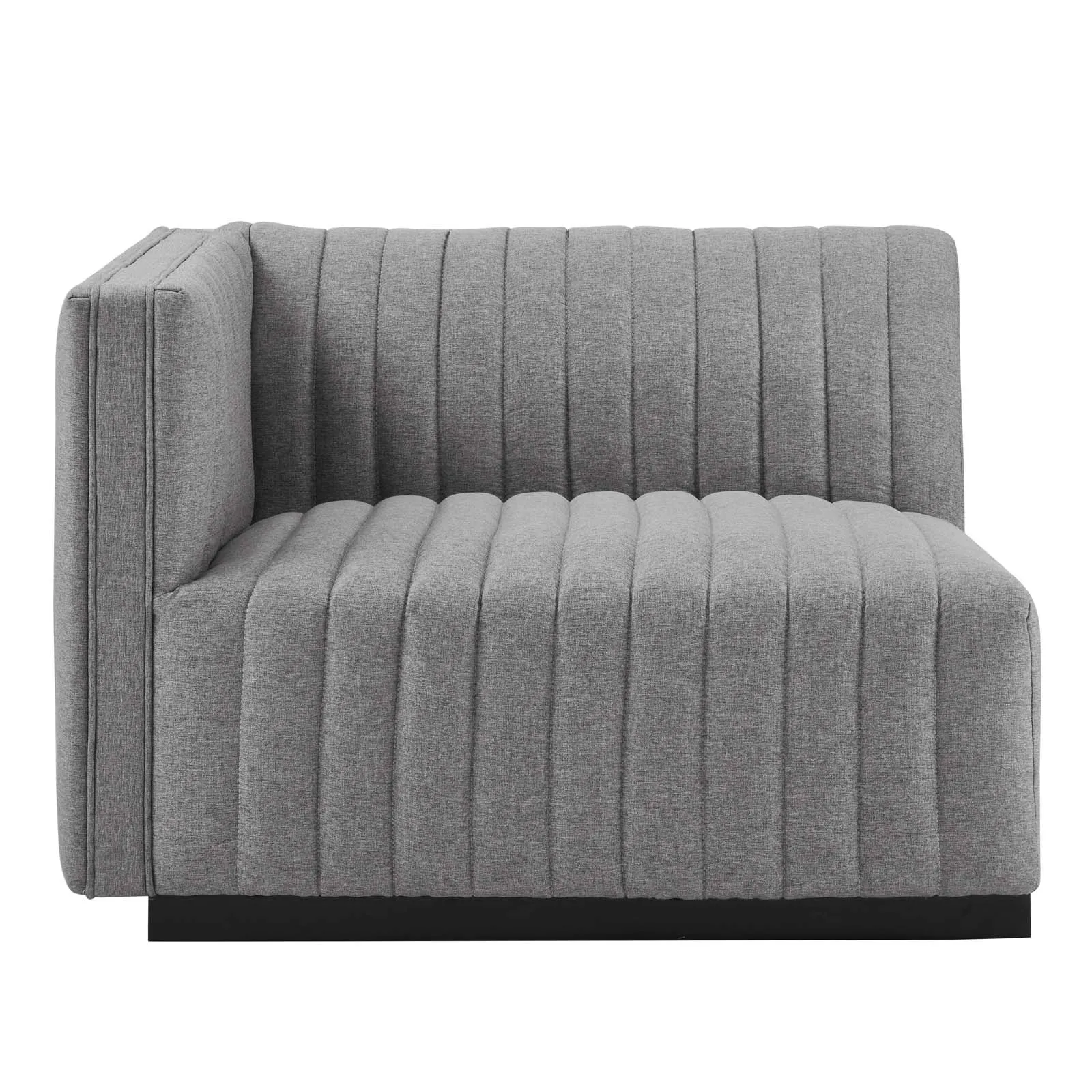 Conjure Channel Tufted Upholstered Fabric Left-Arm Chair