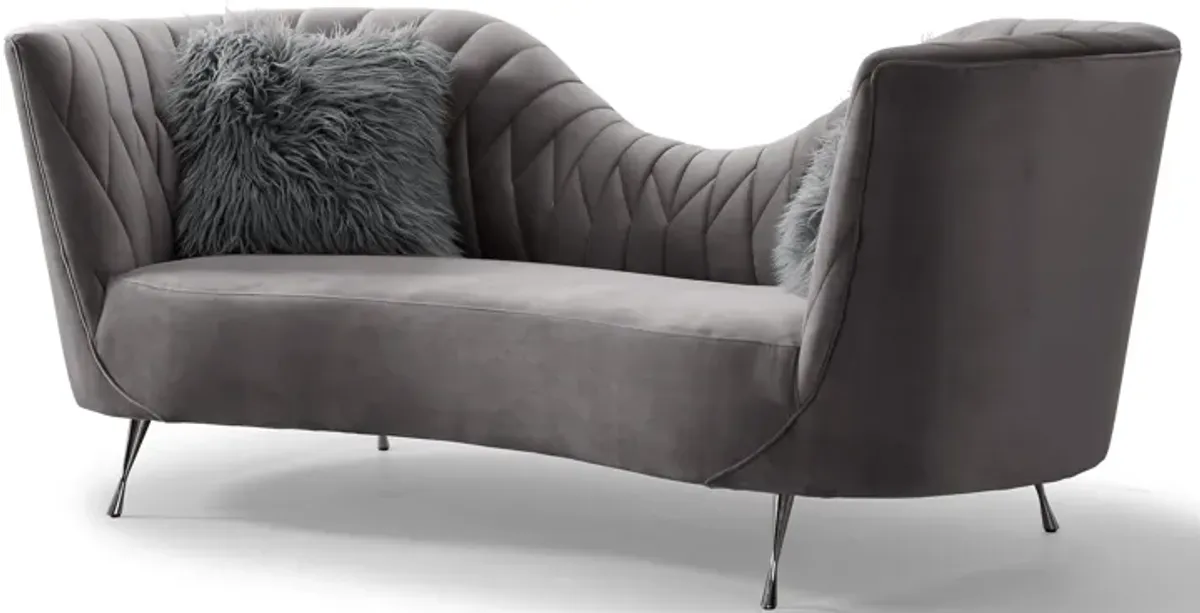 Eva Grey Velvet Sofa