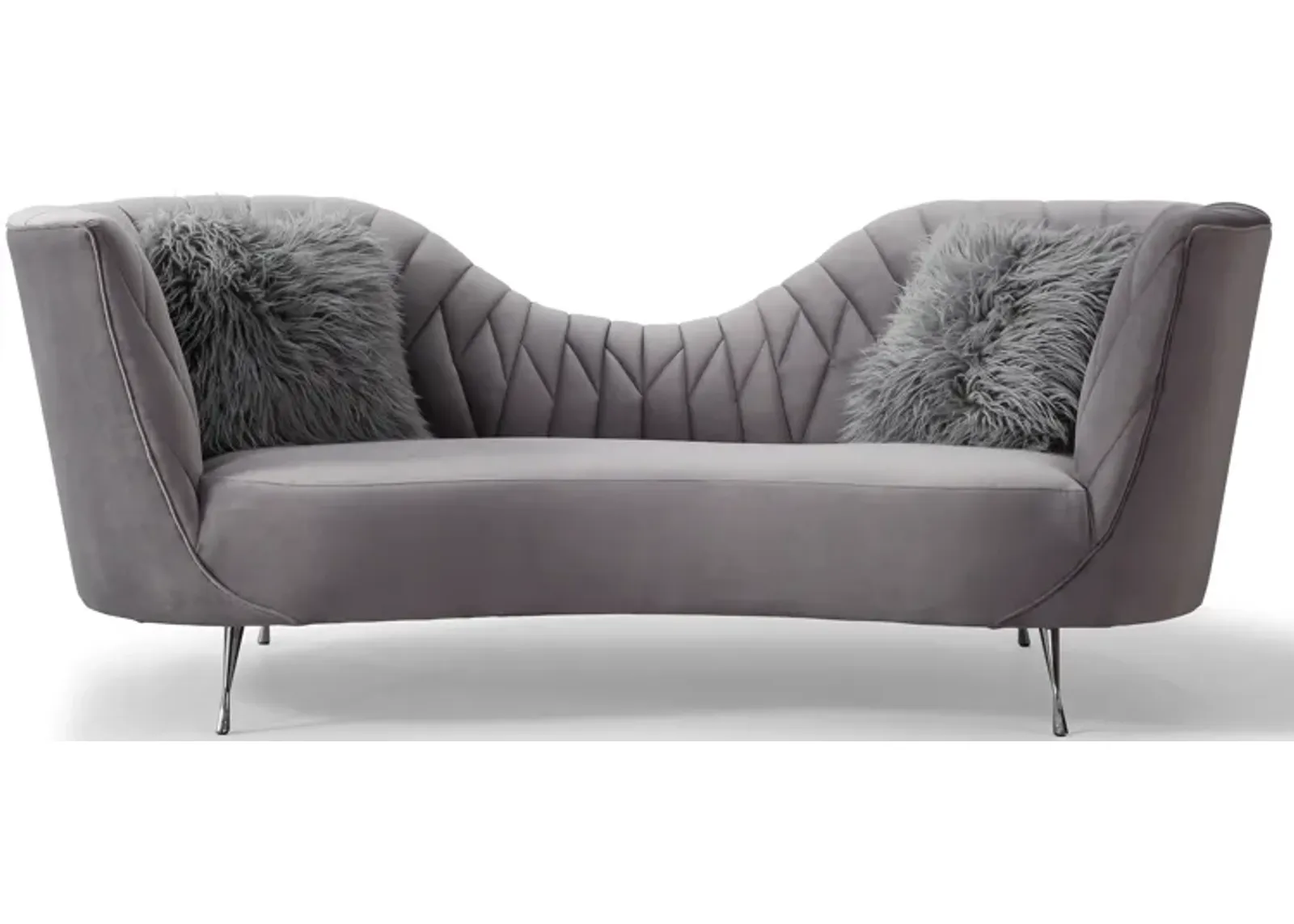 Eva Grey Velvet Sofa