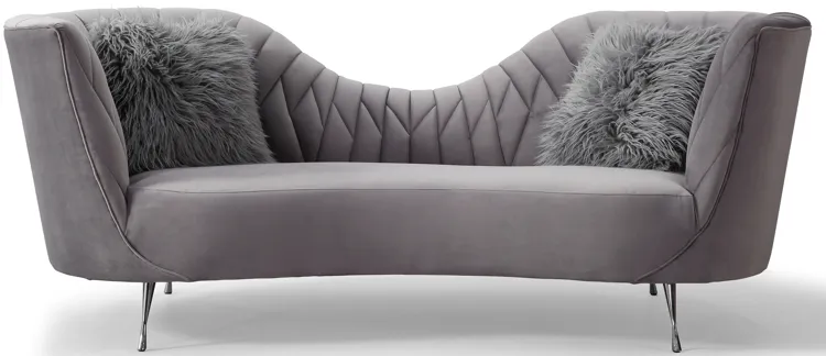 Eva Grey Velvet Sofa