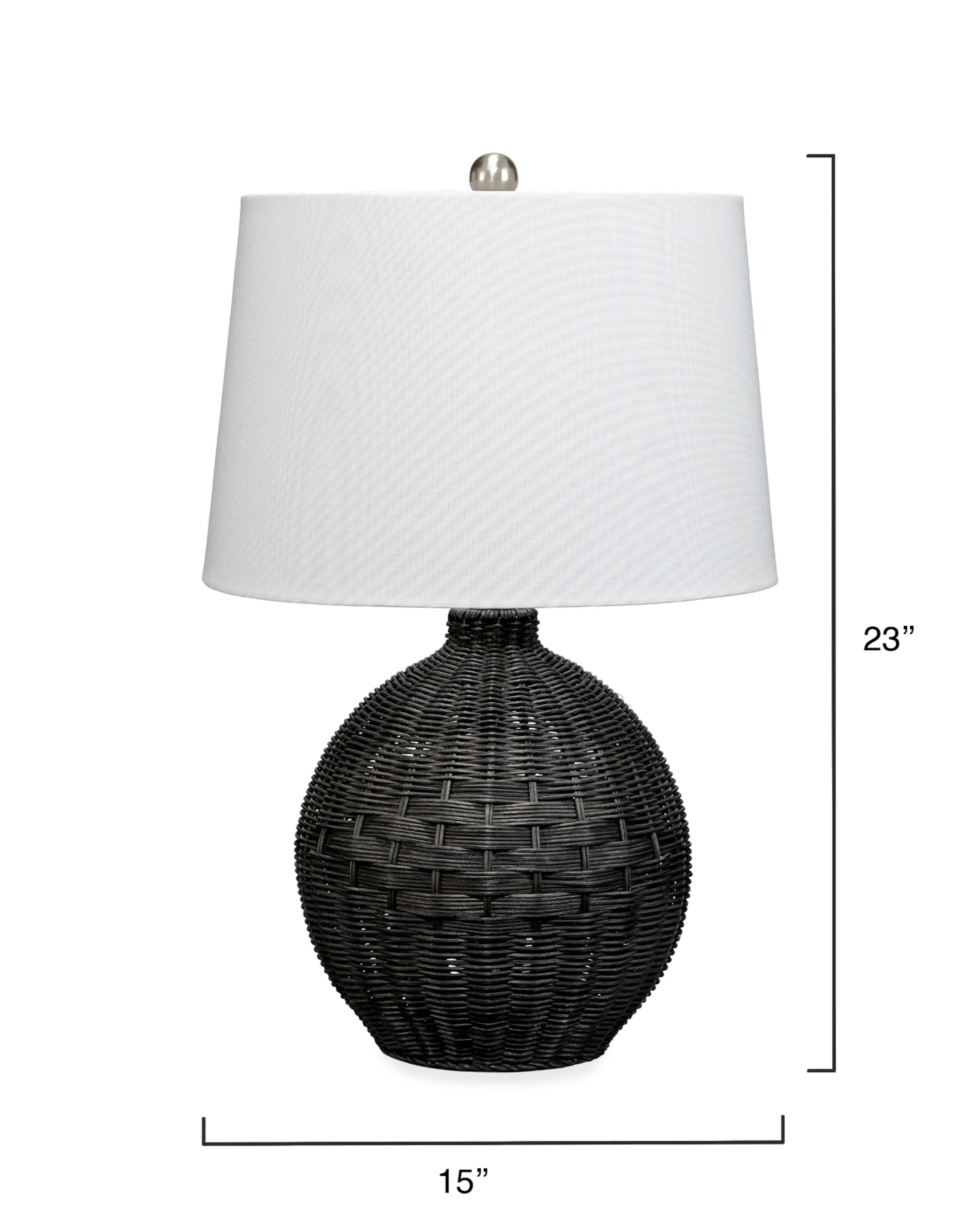 Cape Rattan Table Lamp, Black