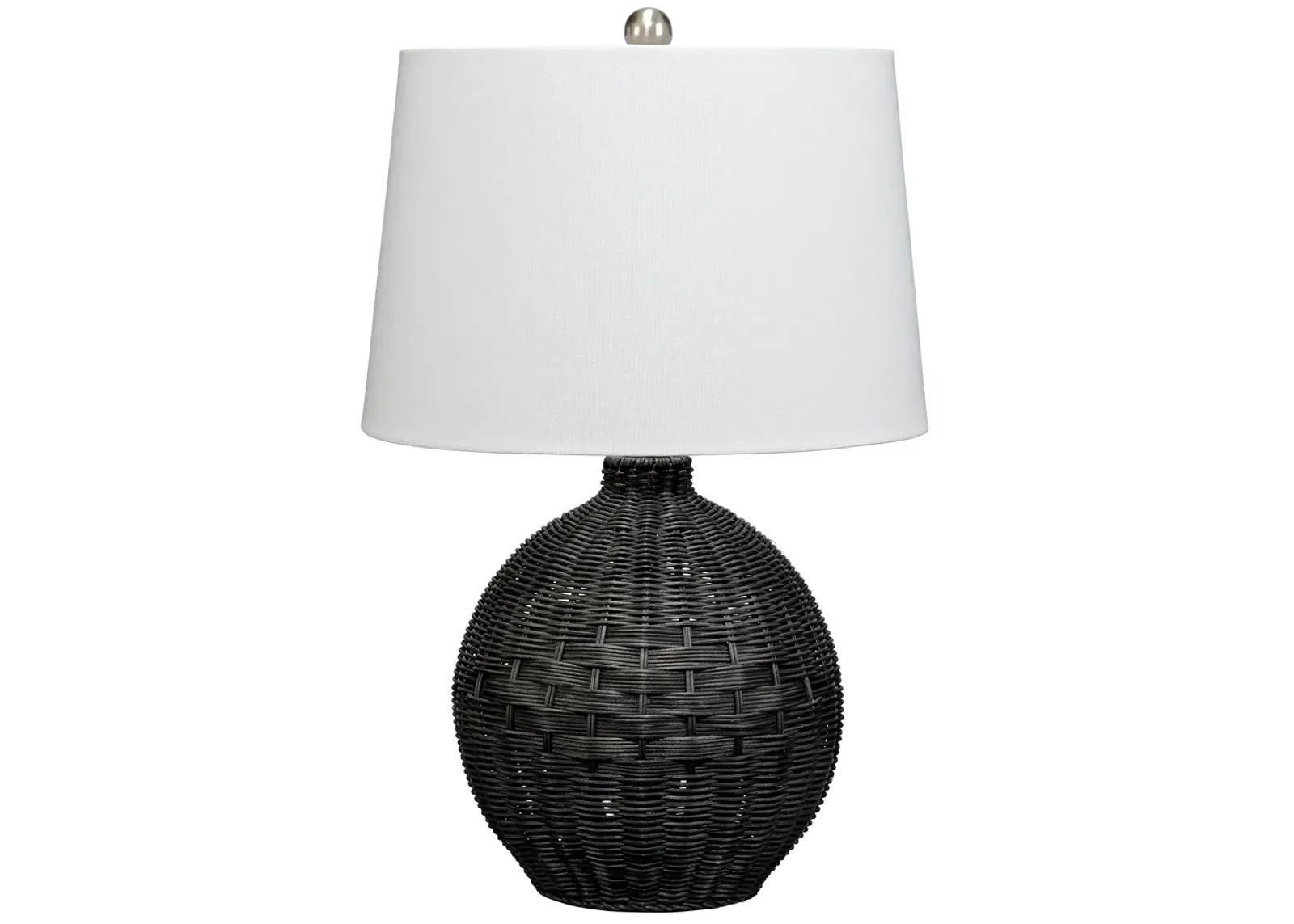 Cape Rattan Table Lamp, Black