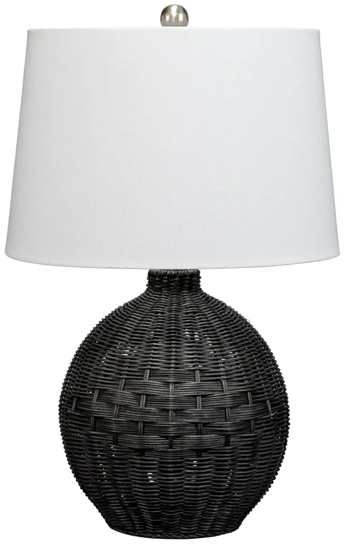 Cape Rattan Table Lamp, Black