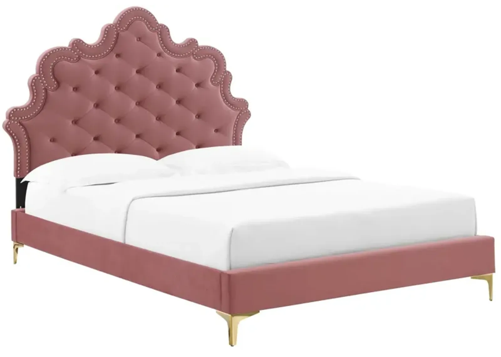 Gwyneth Tufted Performance Velvet King Platform Bed