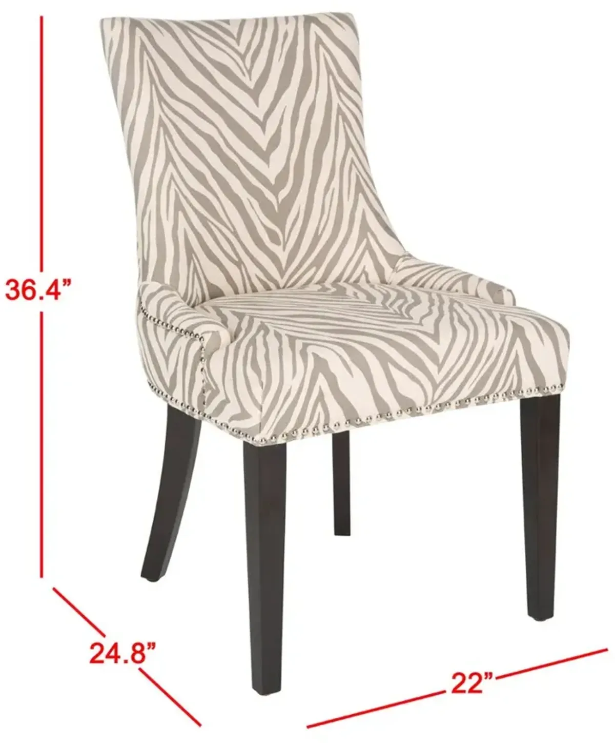 LESTER 19''H  DINING CHAIR  (SET OF 2) - SILVER NAIL HEADS