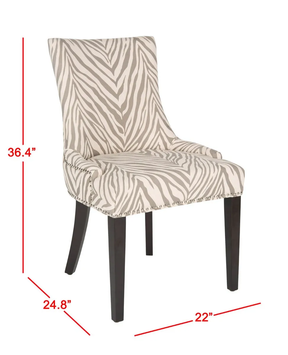 LESTER 19''H  DINING CHAIR  (SET OF 2) - SILVER NAIL HEADS